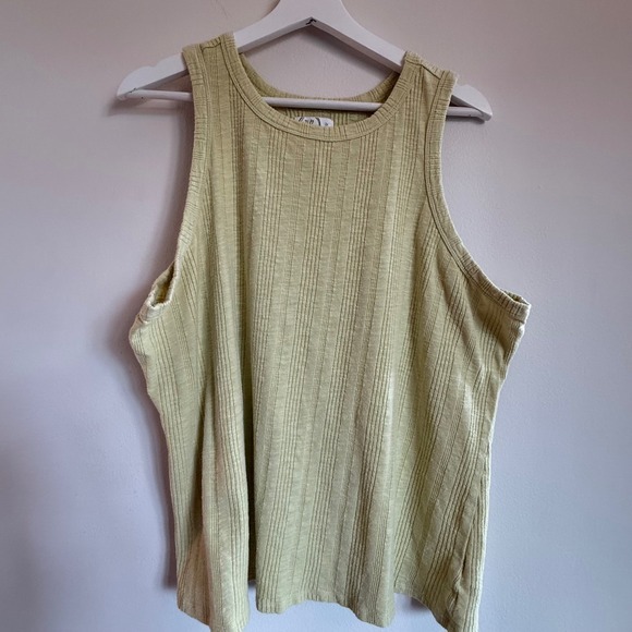Maurices Ribbed Tank Top Casual Sleeveless Basic Top Chartreuse 2X‎ - Picture 1 of 5